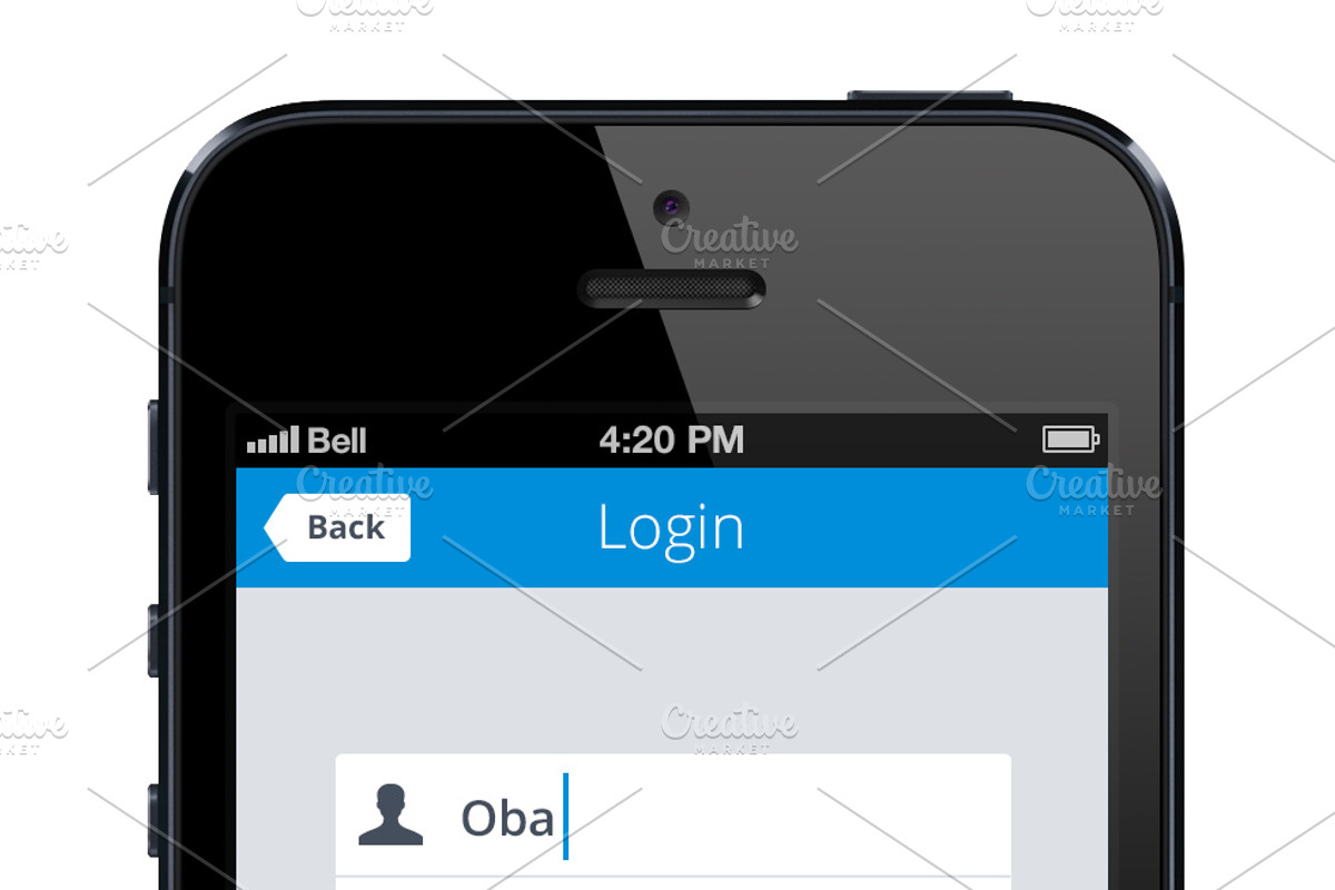 -%60 iPhone App Template. Blue., an App Template by UI Store (Photo 3 of 5)