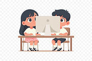 Kids Using Computer Illustration, a Person Illustration by Partikusi Design (Thumbnail 3 of 3)