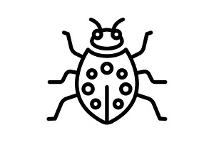 Bug beetle blak icon, an Outline Icon by Creative priyanka