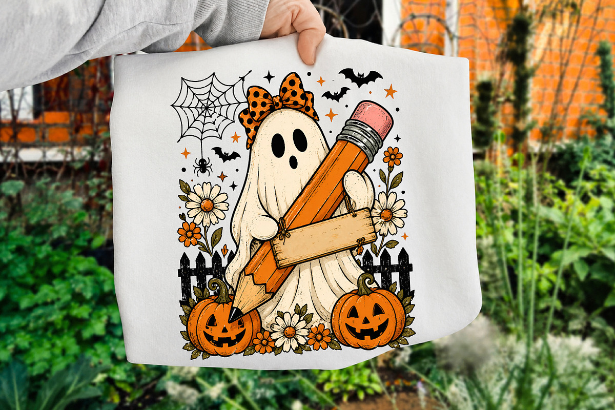 Custom Floral Halloween Teacher Png, a Seasonal Illustration by Libby Wishes (Photo 3 of 4)
