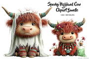 Spooky Highland Cow Bundle, a Seasonal Illustration by CreationArt (Thumbnail 1 of 5)