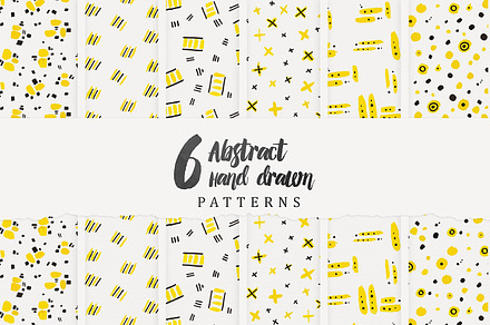 6 Abstract Hand Drawn Pattens