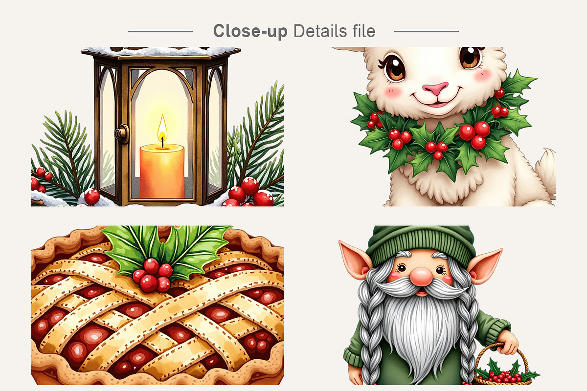 Cozy Farmhouse Christmas Clipart, an Illustration by Artnoy (Photo 3 of 8)