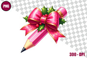 Pencil with Bow Clipart Bundle Files, a Decorative Illustration by taramija (Thumbnail 4 of 26)