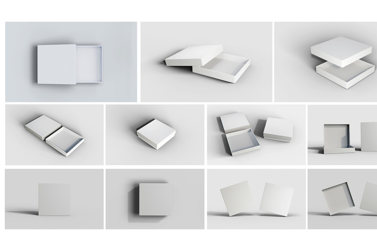 Square box mockup design, a Packaging Mockup by Raihan Rahman (Photo 2 of 14)