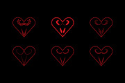 Set of Red Outline Heart Icons, a Decorative Illustration by Lakhan1998 (Thumbnail 3 of 4)