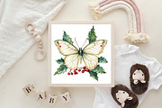Watercolor Christmas Butterfly Clipa, an Illustration by CraftArtStudio (Thumbnail 6 of 6)