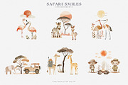 watercolor safari animal clipart set, an Animal Illustration by Pink Studio Art (Thumbnail 5 of 8)