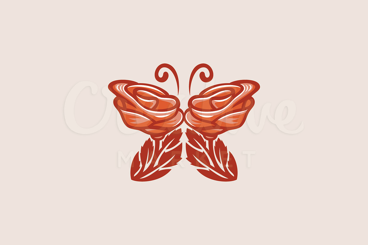 Butterfly and Rose Logo, a Branding & Logo Template by nospacestore