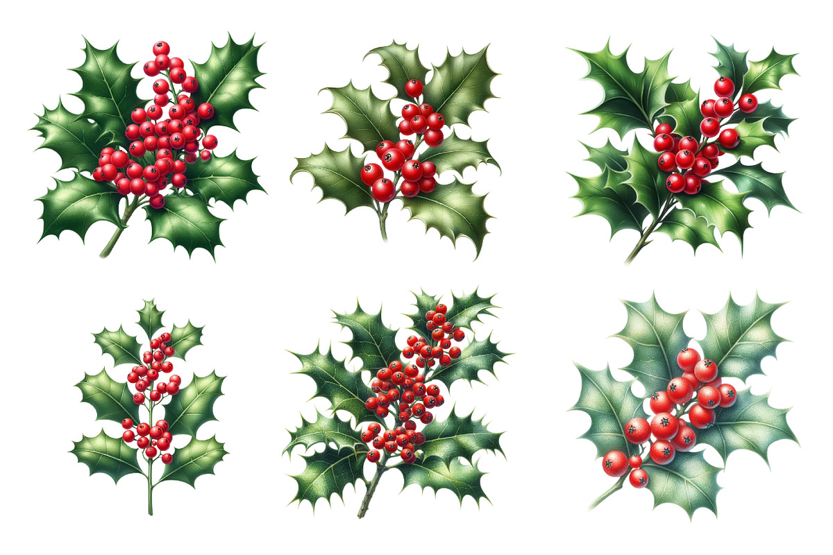 Christmas Holly Berries PNG, an Illustration by SinaCreation (Photo 3 of 7)