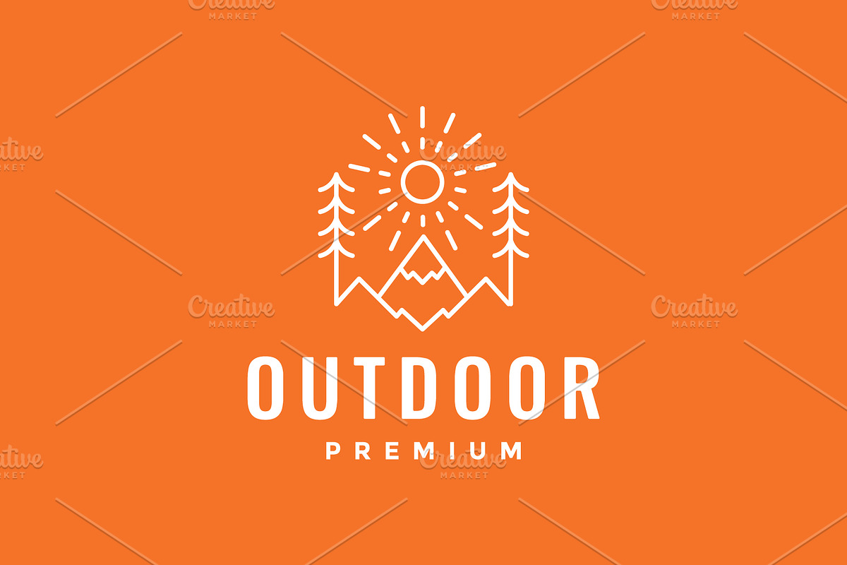 outdoor mountain trees forest logo, a Branding & Logo Template by devastd