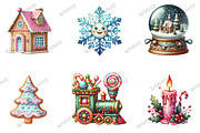 Whimsical Christmas Clipart Bundle, an Illustration by designcity5 (Thumbnail 2 of 5)