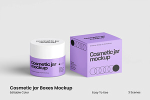 Cosmetic jar Boxes Mockup, a Packaging Mockup by renderstockmarket