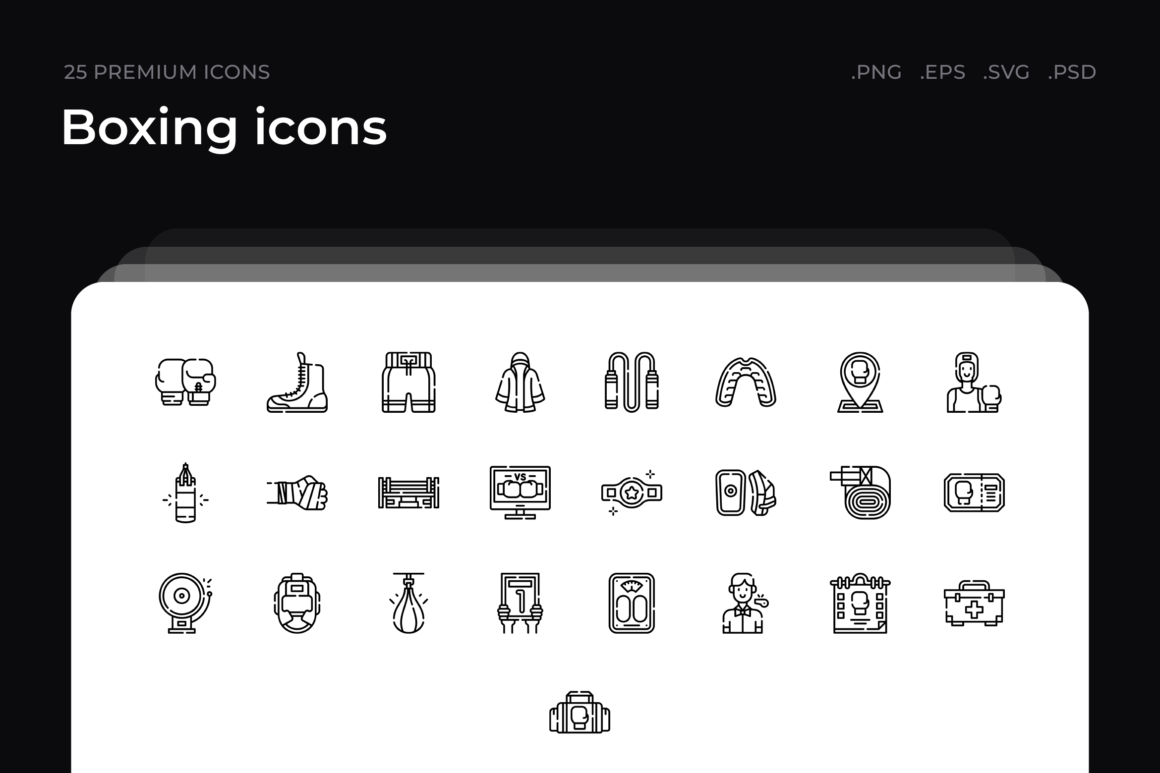 Boxing icons, an Outline Icon by Wencory
