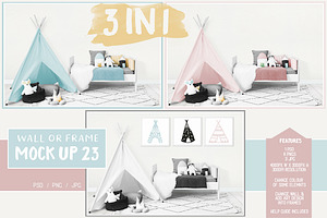 Kids Room Wall/Frame Mock Up 23