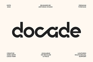 Docade Logo Font, a Sans Serif Font by Artiveko
