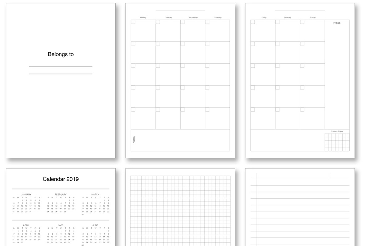 Planner kit vol.4. Universal design, a Stationery Template by Lina_Lisichka (Photo 2 of 5)