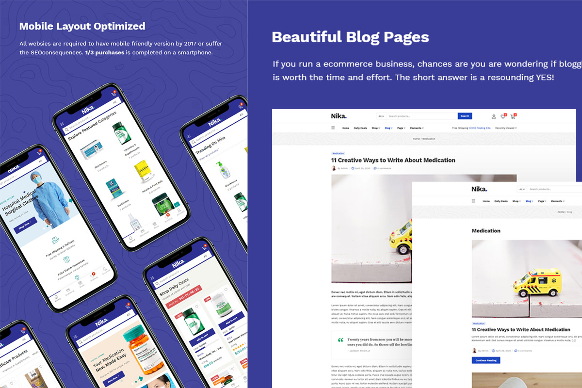 Medical Elementor WooCommerce Theme, a WordPress Template by UInstrument (Photo 2 of 9)