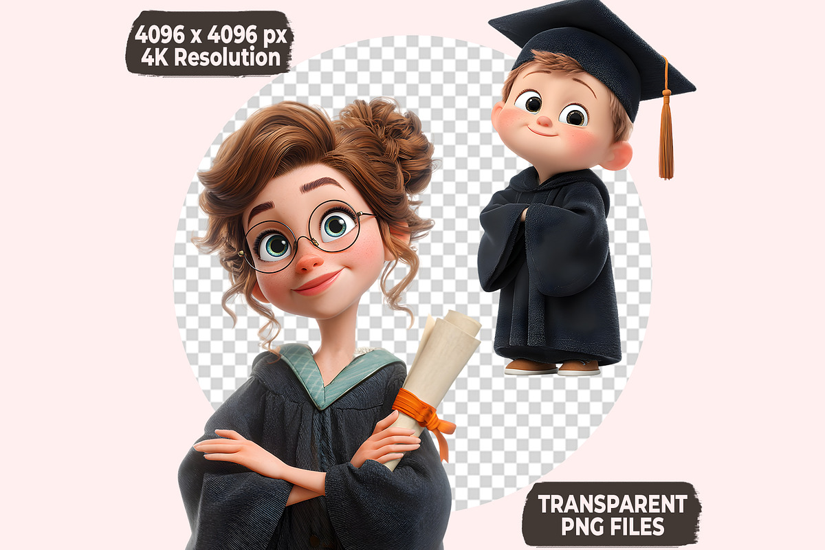Graduation Clipart PNG Bundle, a Graphic by M9 Design (Photo 5 of 6)