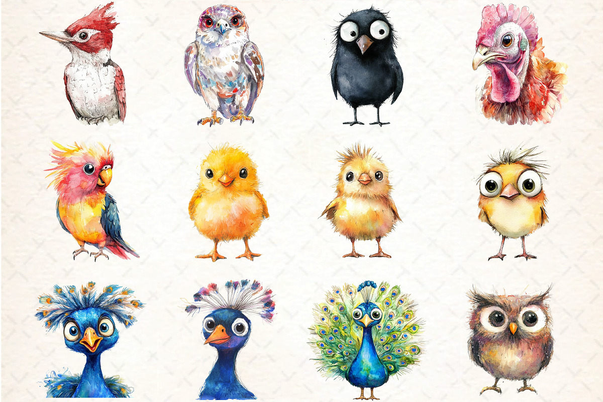 Funny bird Clipart Bundle, an Illustration by DreamCafeArt (Photo 5 of 5)