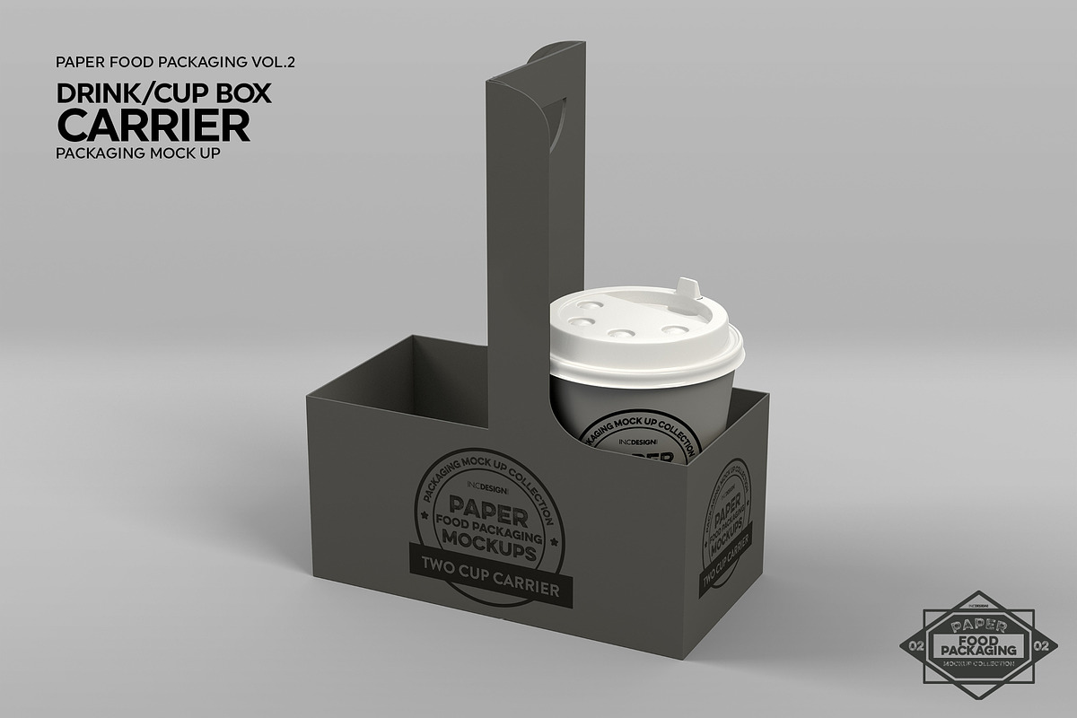Drink Cup Carrier Packaging Mockup, a Cups & Container Mockup by INCDesign (Photo 5 of 7)