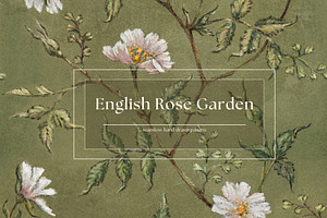 English Rose Garden Seamless Pattern, a Pattern Graphic by MouseGrey