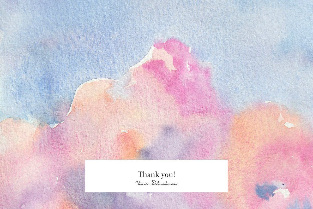 Among the Clouds watercolor set, a Wallpaper Graphic by Volha Studio (Photo 12 of 12)