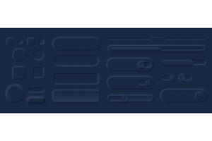 Neumorphism style ui black elements, a Background Graphic by Frogella