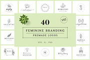 Feminine Branding Premade Logos V02, a Branding & Logo Template by XpertgraphicD (Thumbnail 1 of 13)