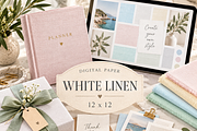 White linen textures, backgrounds, a Texture Graphic by Kiwi Fruit Punch (Thumbnail 3 of 3)