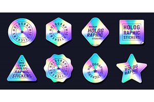 Vector Set Of Holographic Stickers