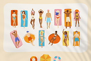 People relaxing on the beach, a Person Illustration by Neliakott ♥ (Thumbnail 9 of 11)