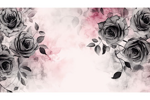 flowers watercolor roses background, a Nature Photo by pikepicture