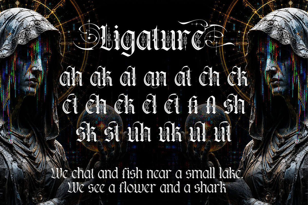 Kraken Gothic Typeface, a Blackletter Font by alit design (Photo 19 of 20)