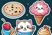 “Cute Cats & Ice Cream” bundle, an Illustration by ETARA by Mea Hau (Thumbnail 7 of 8)
