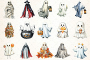 Cute Ghost Halloween Clipart, an Illustration by DreamCafeArt (Thumbnail 3 of 4)