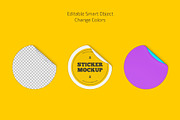 Round Stickers Mockup Set, an Advertising Mockup by Country4k (Thumbnail 2 of 4)