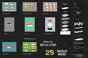 Procreate Sushi Drawing Brushes