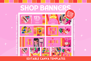 Shop Banner Templates - Colorful, a Shopify Template by SunshineStudioBoutique