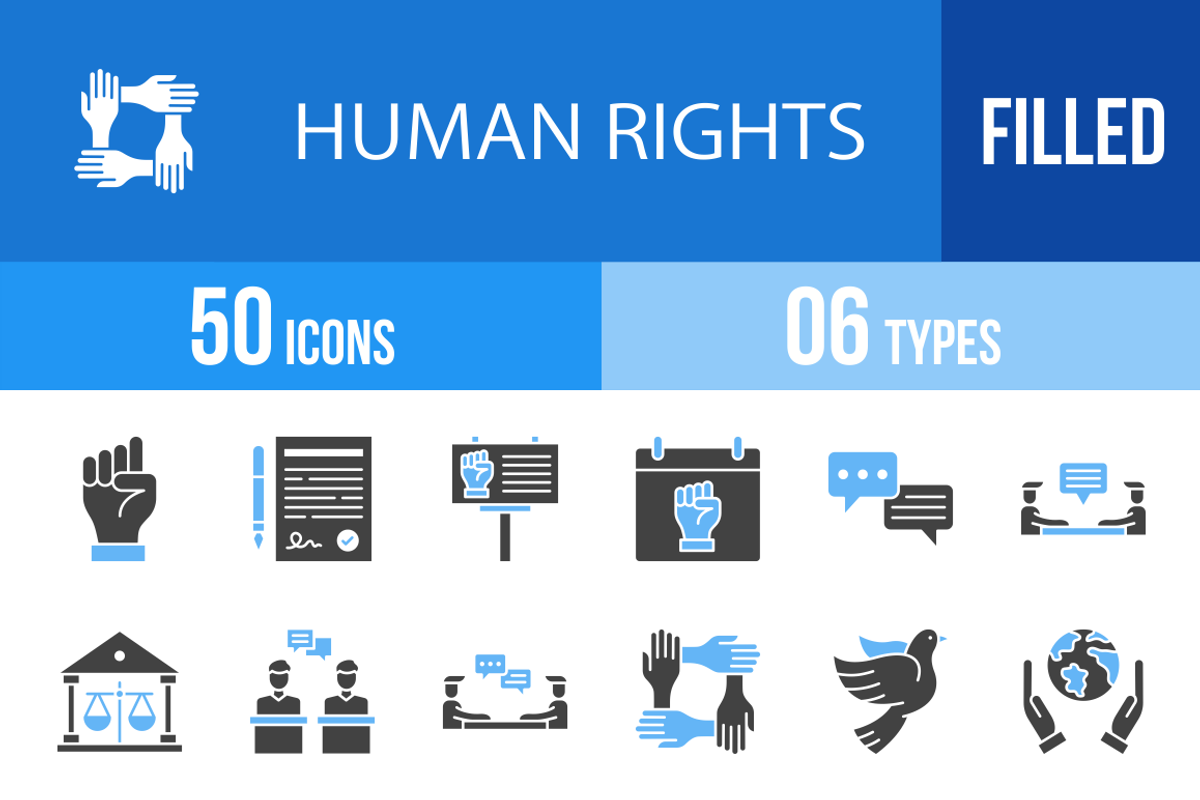 50 Human Rights Icons, an Icon by IconBunny