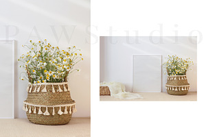 Photo Frame Mockup 3x4 Daisies