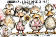 Whimsical Beach Duck Clipart, an Illustration by OK Design (Thumbnail 1 of 6)