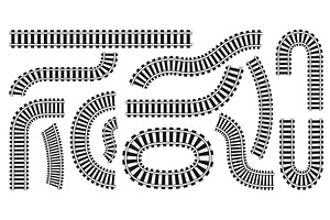 Railway tracks. Top view train paths, a Transportation Illustration by Valerie Bodnar