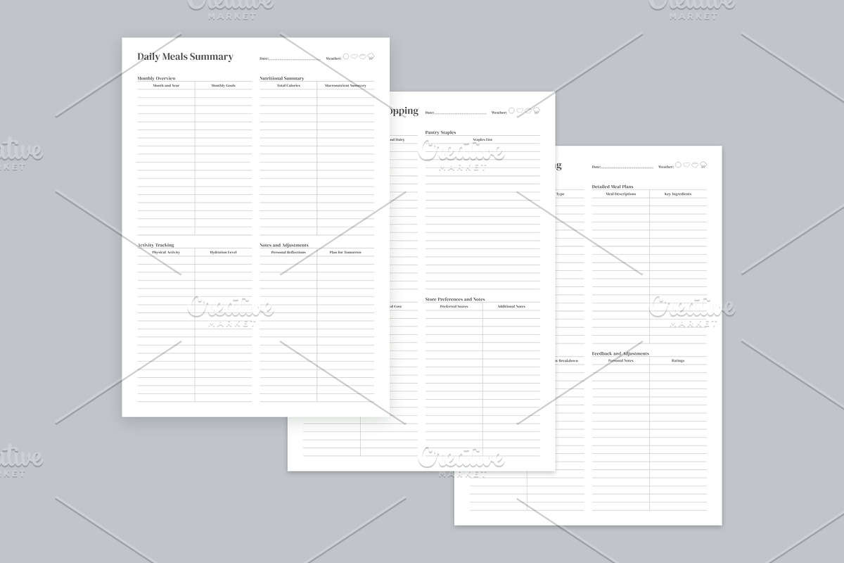 Meal Planning Pages Set V-19, a Stationery Template by shahsoft (Photo 2 of 3)