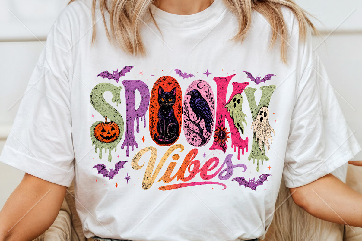 Spooky Vibes Retro Goth Halloween, a Seasonal Illustration by Canvas Craft (Photo 1 of 5)