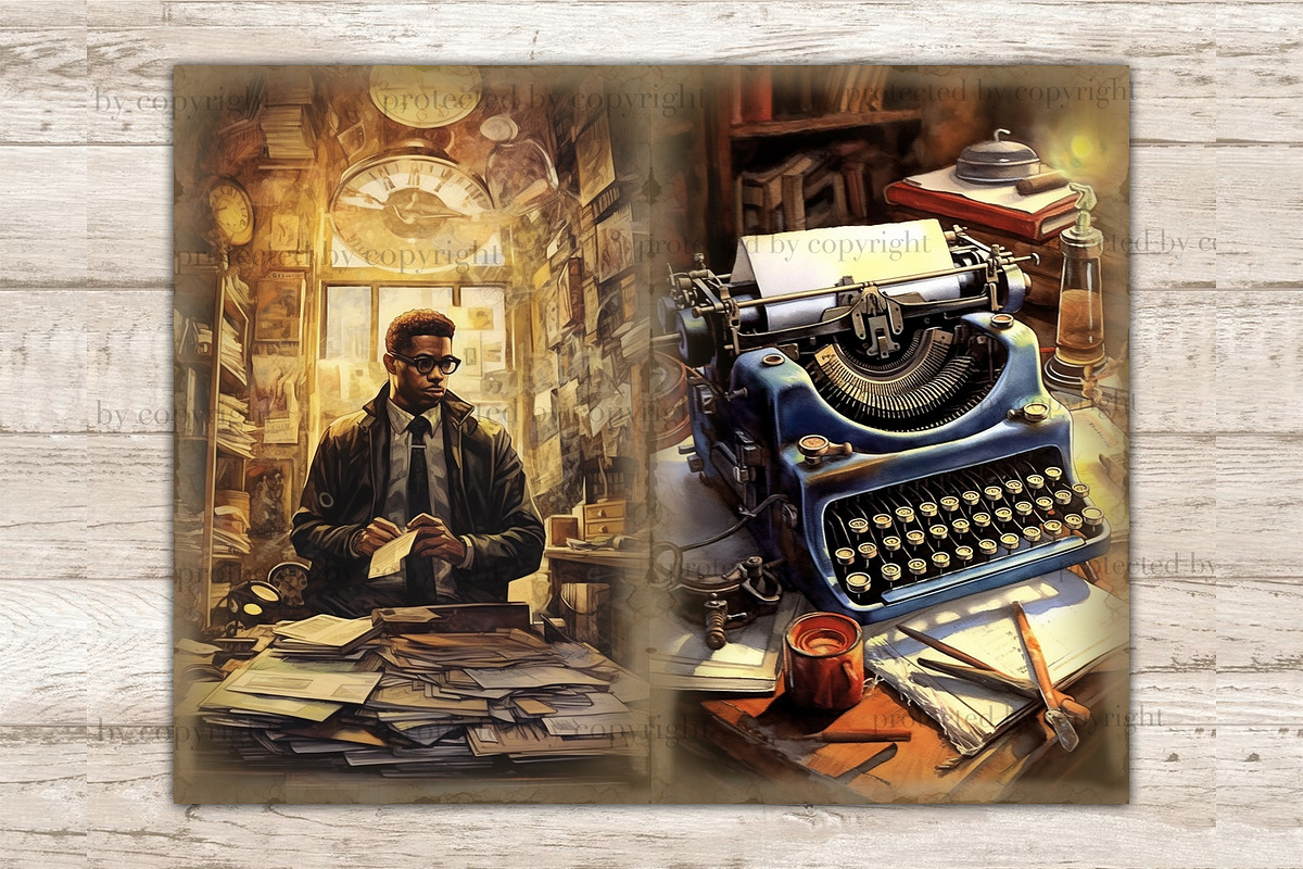 Detective Junk Journal Kit, a Person Illustration by GlamArtZhanna (Photo 6 of 9)