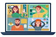 Online video conference meeting, an Education Illustration by Yayasya (Thumbnail 2 of 3)
