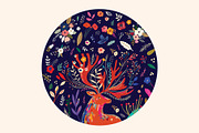 Flowers and Deer, an Animal Illustration by MoleskoStudio (Thumbnail 19 of 24)
