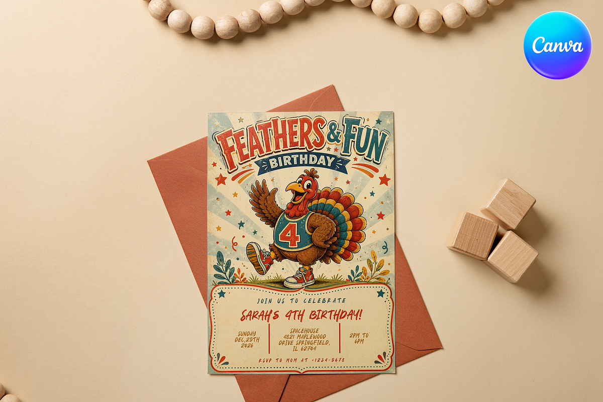 Turkey Style 4th Birthday Invitation, an Invitation Template by InvitingStorys (Photo 4 of 11)