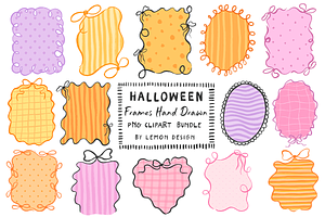 Halloween Frames PNG Clipart Bundle, a Seasonal Illustration by LemonDesign